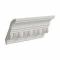 Architectural Products By Outwater 2-3/4 in. x 3-1/8 in. x 6 in. Long Egg and Dart Polyurethane Crown Molding Sample 3P5.37.01185